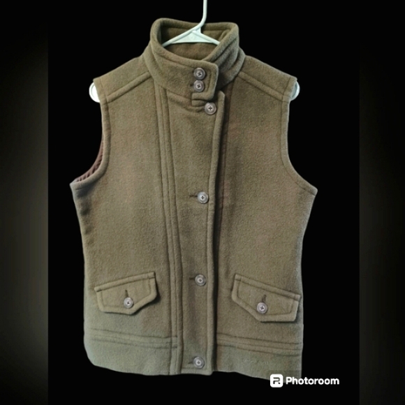 Woolrich Women's Olive Green Wool Vest Women's Size Small - Picture 12 of 14